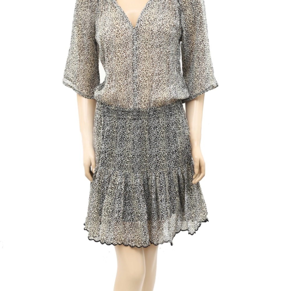Velvet By Graham & Spencer Aubrey Leopard Print Crepe Dress
